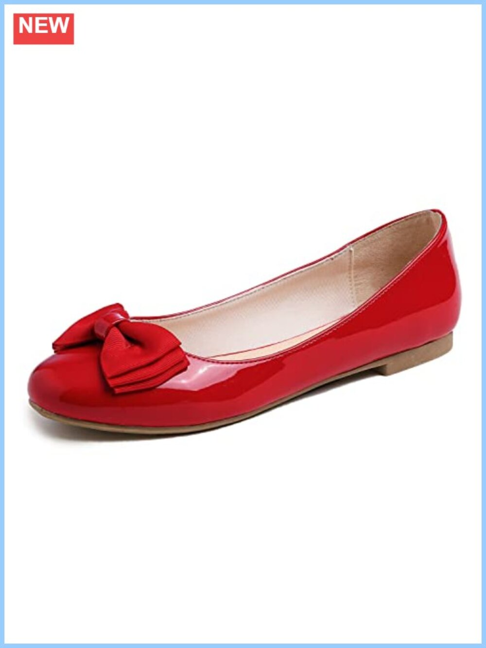Women's Bow Trim Round Toe Ballet Flats Slip On Shoes Casual